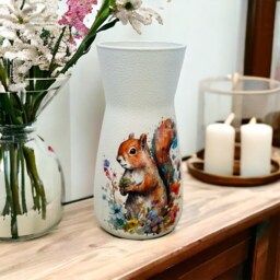 Red Squirrel Vase, Pretty Flower Gifts, Home Decor, Decorations, Lovers, Autumn Decorations - thumbnail 1