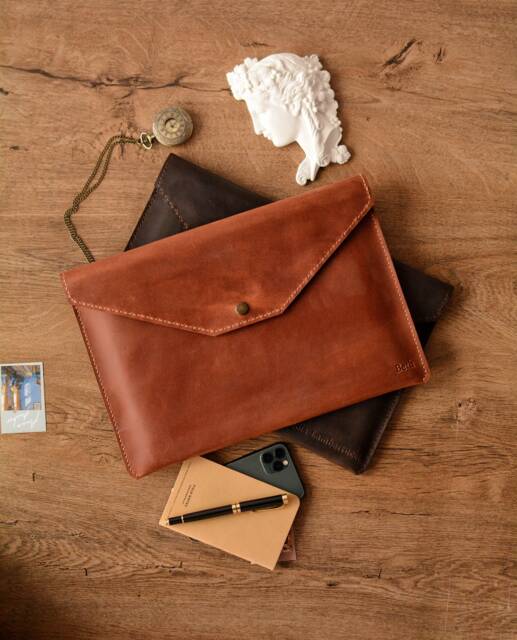 Handmade Leather Folder, Leather Document Holder, Folder Case, Office Paper Case, File Folder Portfolio Bag For Documents - image 1