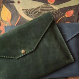 Handmade Leather Folder, Leather Document Holder, Folder Case, Office Paper Case, File Folder Portfolio Bag For Documents - thumbnail 3