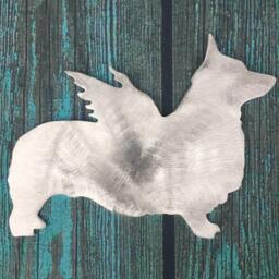 Pembroke Welsh Corgi, Angel Dog Tree Topper, Holiday Decoration, Aluminum, Christmas, Metal, Art, Unique Gift Idea, Dog Lovers - thumbnail 1