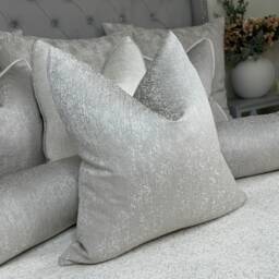 Luxurious Textured Grey Cushion Cover - Designer Blake Shell Euro Pillow For Sofa Or Bed Natural Home Decor - thumbnail 1