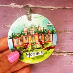 Monaco Little Landmarks Ceramic Hanging Decoration Christmas - thumbnail 3