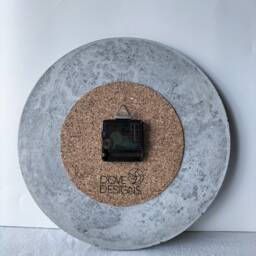 Modern Concrete Wall Clock Charcoal Grey Numbered Design, Silent - thumbnail 4