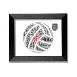 Personalized Name Netball Team Badges Word Art Print, Cloud, Birthday Gift, Sports Christmas Gifts Framed Print - thumbnail 3