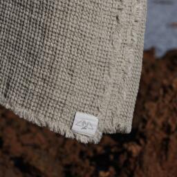 Linen Waffle Throw Rawedgia With Short Fringes. Pre-Washed Linen. Natural Undyed Flax Color. Custom Length Possible. Handmade in Lithuania - thumbnail 3