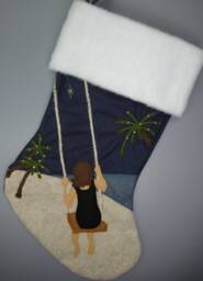Beach Christmas Stocking Personalized Felt Stocking With Palm Trees