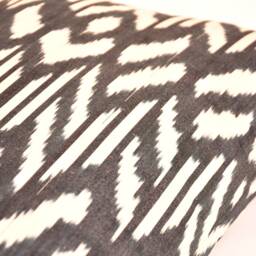 Handloom Black Cotton Ikat Pillow Cover, Accent Cushion - 15x23 Inch - thumbnail 3