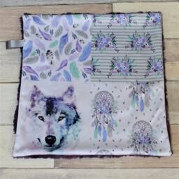 Wolf Lovey - Purple Mini Blanket Security Baby Gift Lovie - thumbnail 3