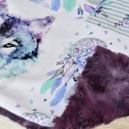 Wolf Lovey - Purple Mini Blanket Security Baby Gift Lovie - thumbnail 4