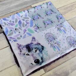 Wolf Lovey - Purple Mini Blanket Security Baby Gift Lovie - thumbnail 2