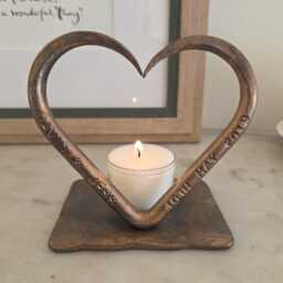 8Th Bronze Anniversary T Light~ Personalised Wedding Gift~ For Him Her Couples~ Candles Home Decor~ 8 Year Gift - thumbnail 3