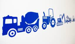 Construction Vehicle Vinyl Wall Art Decals/stickers - Various Colours Digger, Tractor, Crane, Cement Mixer & Forklift