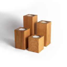 Tea Light Holder Made Of Oak Handmade I Different Sizes - Also in A Set Candle Table Decoration Wood Solid & Modern - thumbnail 1