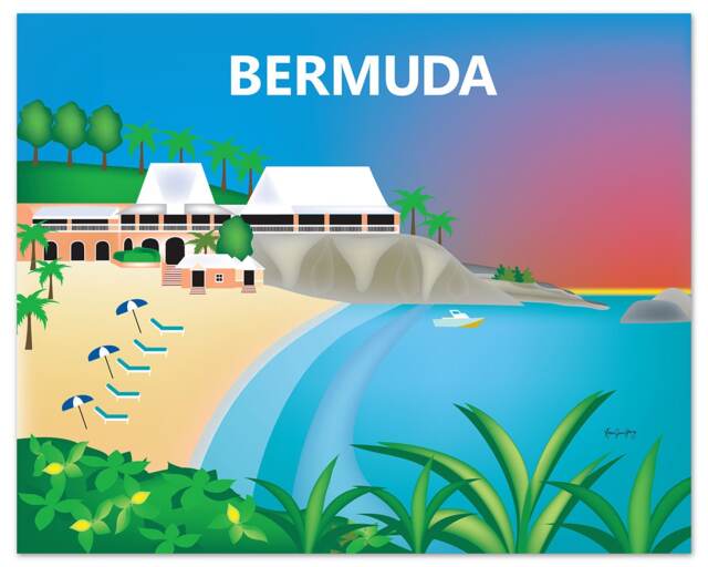 Bermuda Print, Beach Poster, Wall Art, Vacation Souvenir, East Whale Bay Travel Gift - Style E8-O-Bermu - image 1