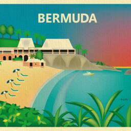 Bermuda Print, Beach Poster, Wall Art, Vacation Souvenir, East Whale Bay Travel Gift - Style E8-O-Bermu - thumbnail 2