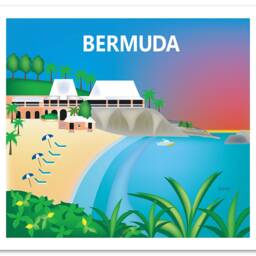 Bermuda Print, Beach Poster, Wall Art, Vacation Souvenir, East Whale Bay Travel Gift - Style E8-O-Bermu - thumbnail 3