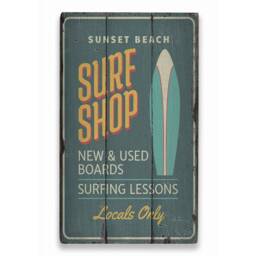 Surfers Shop Sign, Ocean Surfing Decor, Wave Surfs, Lover Wooden Sale Wall Decor - Old Sign - thumbnail 2