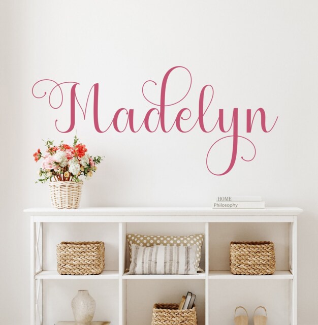 Custom Cursive Name Wall Decal Personalized Girl's Nursery Decor Lw89 - image 1