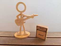 Handmade Wooden Guitarist Figure, Gifts For Him, Music Art, Wood Sculpture, Her - thumbnail 1