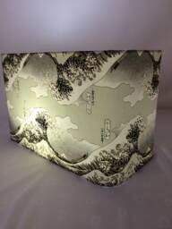 Lampshade 40 cm Rounded Rectangle - Handmade With Japanese Hand Printed Chiyogami Paper X 20 25 - thumbnail 1