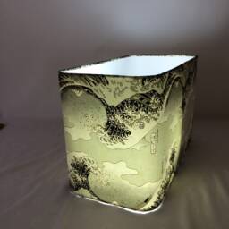 Lampshade 40 cm Rounded Rectangle - Handmade With Japanese Hand Printed Chiyogami Paper X 20 25 - thumbnail 3