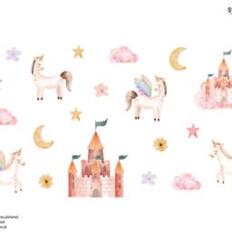 Watercolour Unicorns Stickaround Pack, Wall Stickers, Fairy Decor, Nursery Unicorn Stickers - thumbnail 2