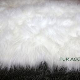 Faux Fur Round Rug, Plush White Sheepskin Pelt, 3 Ft - thumbnail 2