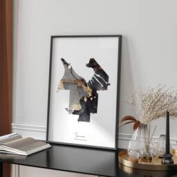 Tacoma Map Black & Gold Wall Art Print - Washington Usa United States Of America [Ev] - thumbnail 1