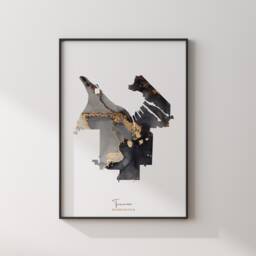Tacoma Map Black & Gold Wall Art Print - Washington Usa United States Of America [Ev] - thumbnail 3