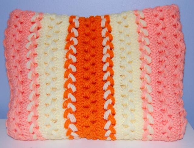 Orange, Peach & Yellow Hairpin Lace Blanket