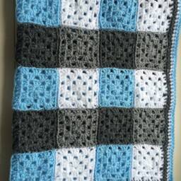 Traditional Granny Crochet Blanket - Wheelchair/Cot Pram - thumbnail 2