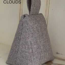 "Pure Wool Herringbone Tweed Door Stop Rustic Country Style, Pink Violet ""From The Mills" - thumbnail 2