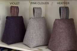 "Pure Wool Herringbone Tweed Door Stop Rustic Country Style, Pink Violet ""From The Mills" - thumbnail 1