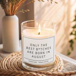 Funny August Birthday Candle, Best Friend Gift, Gift For Sister, Custom Candle Personalised Zodiac - thumbnail 1