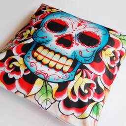 Sugar Skull Tattoo Flash - Pillow Case - thumbnail 3