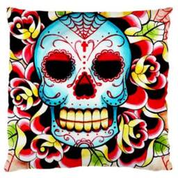 Sugar Skull Tattoo Flash - Pillow Case - thumbnail 4
