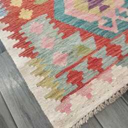 Handmade Tribal Wool Runner, Multicolour Artisan Afghan Turkish Persian Qashqai Moroccan Navajo Flatweave Kilim Rug 250x87 cm - thumbnail 4