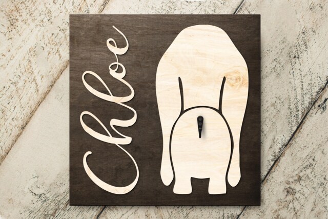 Personalized Dog Butt Key Holder With Custom Name, Funny Pet Leash Sign For Birthday Christmas Gift - image 1