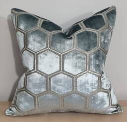 Designers Guild Manipur Celadon & Omega Velvet Cushion Cover 45x45 cm - thumbnail 1