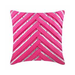"Suede Fuchsia Pink Throw Pillow Cover 16""x16" - thumbnail 1