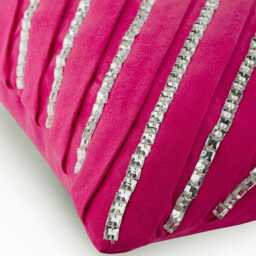 "Suede Fuchsia Pink Throw Pillow Cover 16""x16" - thumbnail 3