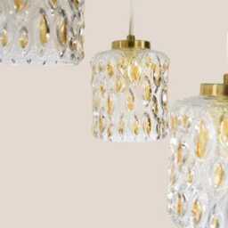Plugin Brigita Yugochic Pendant Lamp Mcm Hanging Light Mini Chandelier Vintage Ceiling Small Fixture Retro Glass Gold Brass - thumbnail 3