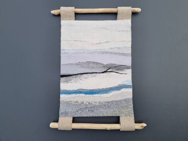 Woven Tapestry Wall Hanging Abstract Fiber Art Decor - image 1