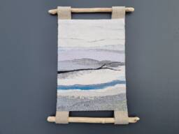 Woven Tapestry Wall Hanging Abstract Fiber Art Decor - thumbnail 1