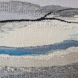 Woven Tapestry Wall Hanging Abstract Fiber Art Decor - thumbnail 3