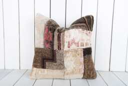 Handmade Turkish Kilim Pillow Cover Vintage Anatolian Cushion - 16x16 - thumbnail 1