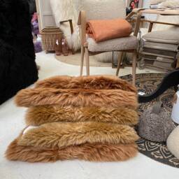 Beautiful Caramel Coloured Sheepskin Rug Throw , Butterscotch Honey Beige Genuine Superior Eco Sheepskin, Chair Cover With Ties Chris - thumbnail 4