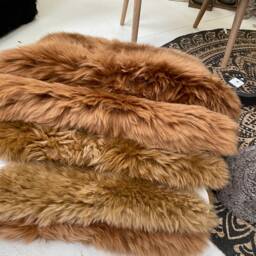 Beautiful Caramel Coloured Sheepskin Rug Throw , Butterscotch Honey Beige Genuine Superior Eco Sheepskin, Chair Cover With Ties Chris - thumbnail 2