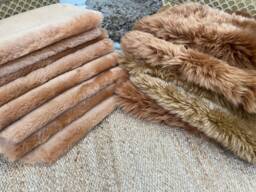 Beautiful Caramel Coloured Sheepskin Rug Throw , Butterscotch Honey Beige Genuine Superior Eco Sheepskin, Chair Cover With Ties Chris - thumbnail 1