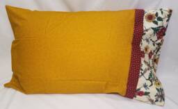Dark Gold, Red, & Gray Floral Standard/Queen Pillowcase